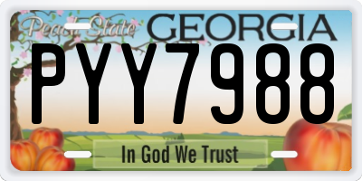 GA license plate PYY7988