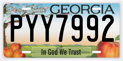 GA license plate PYY7992