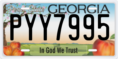 GA license plate PYY7995