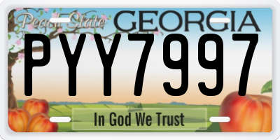 GA license plate PYY7997