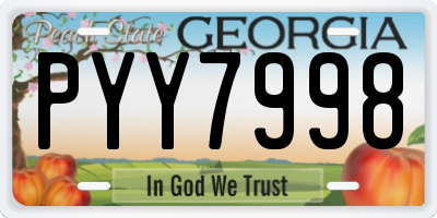 GA license plate PYY7998