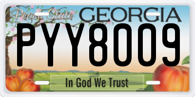 GA license plate PYY8009