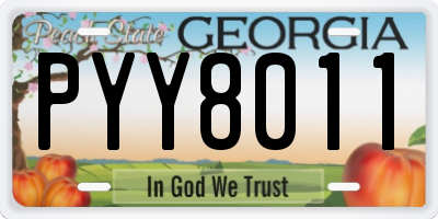 GA license plate PYY8011