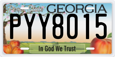 GA license plate PYY8015