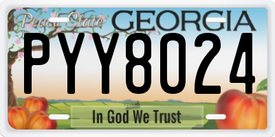GA license plate PYY8024