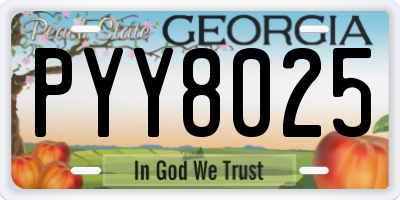 GA license plate PYY8025