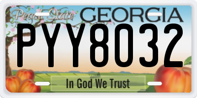 GA license plate PYY8032