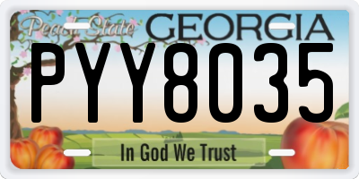 GA license plate PYY8035