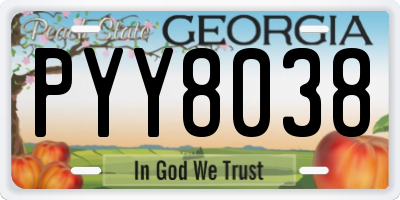 GA license plate PYY8038