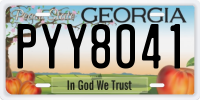 GA license plate PYY8041