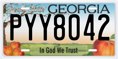 GA license plate PYY8042
