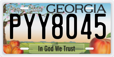 GA license plate PYY8045