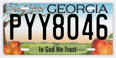 GA license plate PYY8046