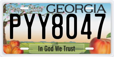 GA license plate PYY8047