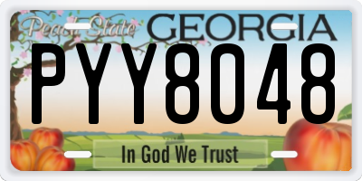 GA license plate PYY8048