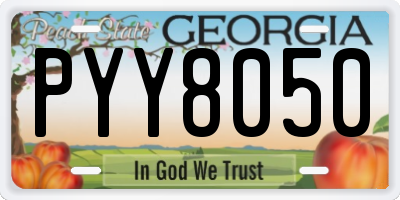 GA license plate PYY8050