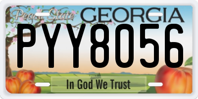 GA license plate PYY8056