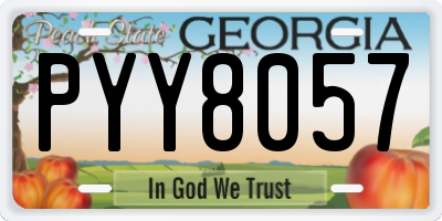 GA license plate PYY8057