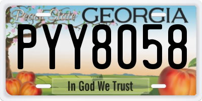 GA license plate PYY8058
