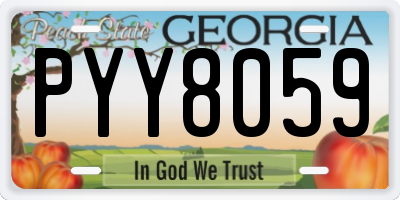 GA license plate PYY8059