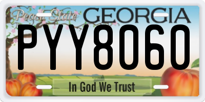 GA license plate PYY8060