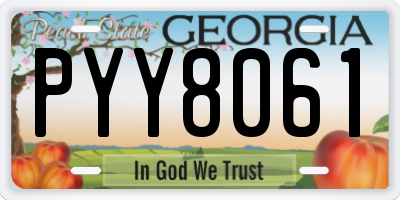 GA license plate PYY8061