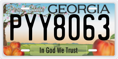 GA license plate PYY8063