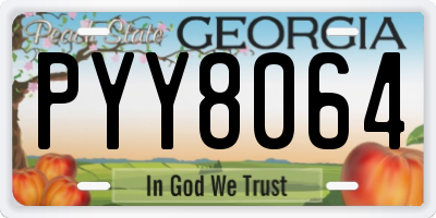 GA license plate PYY8064