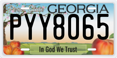 GA license plate PYY8065
