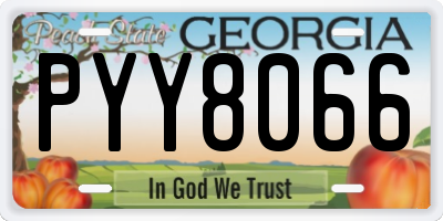 GA license plate PYY8066