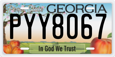 GA license plate PYY8067