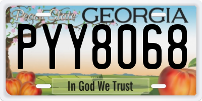 GA license plate PYY8068