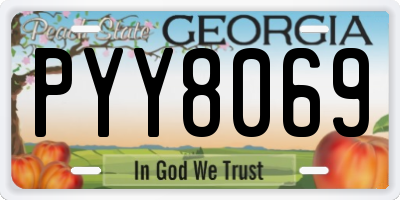 GA license plate PYY8069