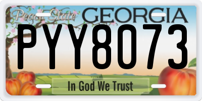 GA license plate PYY8073