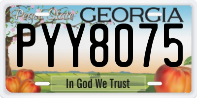 GA license plate PYY8075