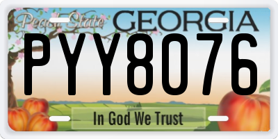GA license plate PYY8076
