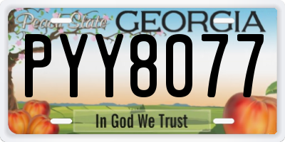 GA license plate PYY8077