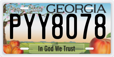 GA license plate PYY8078