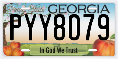 GA license plate PYY8079