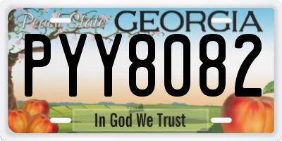 GA license plate PYY8082