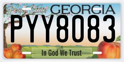 GA license plate PYY8083