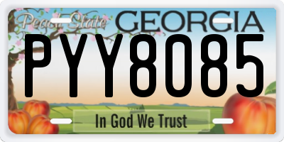 GA license plate PYY8085