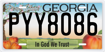 GA license plate PYY8086
