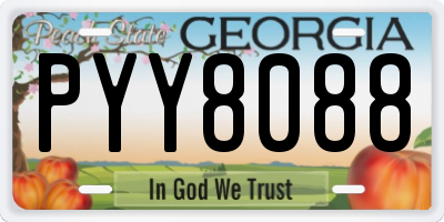 GA license plate PYY8088