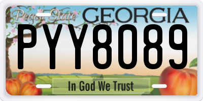 GA license plate PYY8089