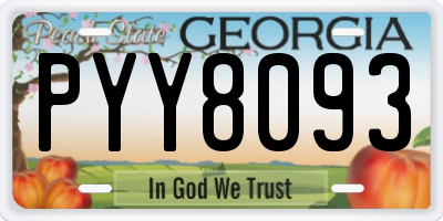 GA license plate PYY8093