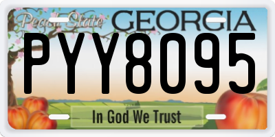 GA license plate PYY8095