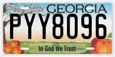 GA license plate PYY8096