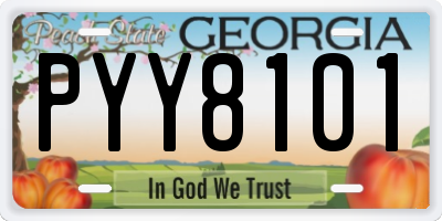 GA license plate PYY8101