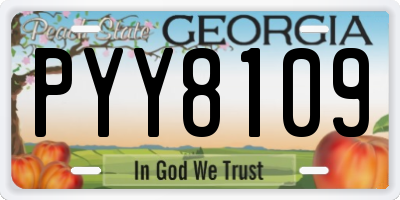 GA license plate PYY8109